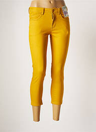 Pantalon 7/8 elasticitate mărime normală galben QUATRE VINGT JOURS femme
