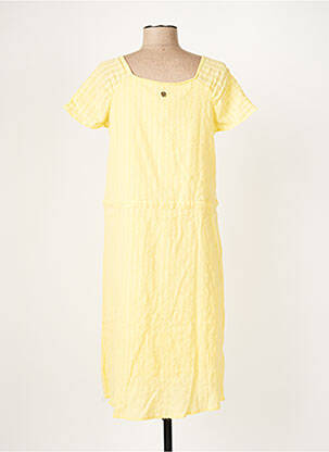 Rochie midi mâneci scurte mâneci scurte galben LOLA ESPELETA femeie