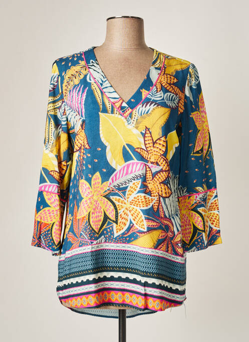 Tunică mâneci lungi imprimeu fantezie albastru TINTA STYLE femme