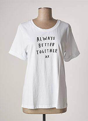 Tricou serigrafie mâneci scurte alb DENIM HUNTER femeie