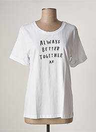 Tricou serigrafie mâneci scurte alb DENIM HUNTER femeie