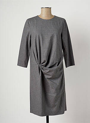 Rochie midi mâneci 3/4 mâneci 3/4 gri KNOTT femeie