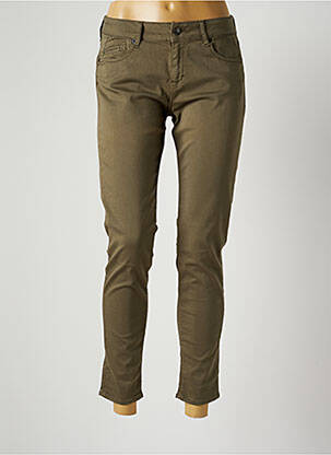 Pantalon slim talie elastică mărime normală verde FIVE femeie