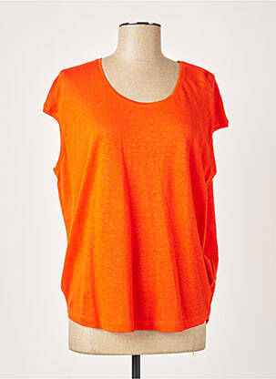 Tricou guler rotund mâneci scurte portocalie SET femeie