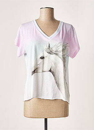 Tricou imprimeu fantezie mâneci scurte roz WILDFOX femeie