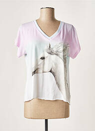 Tricou imprimeu fantezie mâneci scurte roz WILDFOX femeie