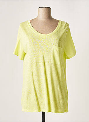 Tricou croială dreaptă mâneci scurte verde ALLUDE femeie