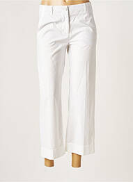 Pantalon 7/8 țesătură poplin mărime normală alb ALBERTO BIANI femme