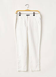 Pantalon 7/8 țesătură poplin talie joasă alb ARMANI femme