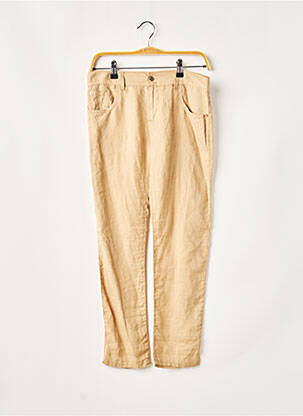Pantalon 7/8 închidere cu fermoar sub clapetă cu nasturi talie joasă bej EMPORIO ARMANI femeie