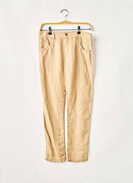 Pantalon 7/8 închidere cu fermoar sub clapetă cu nasturi talie joasă bej EMPORIO ARMANI femeie