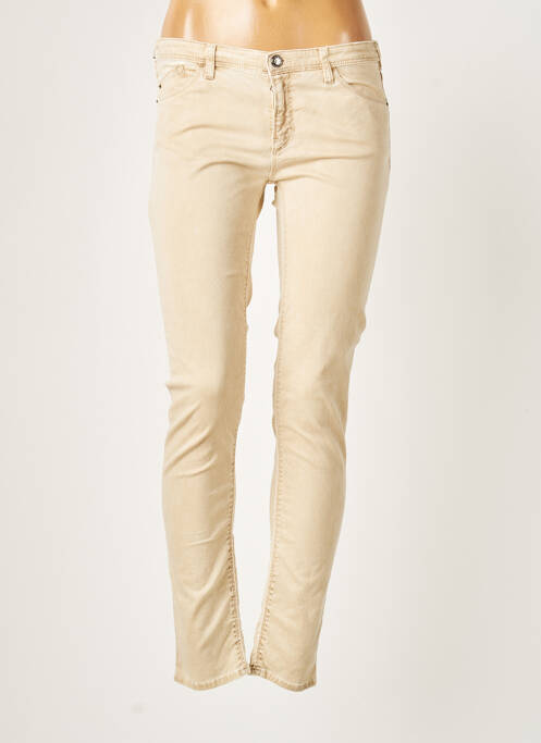 Blugi cu croială slim bej EMPORIO ARMANI femeie