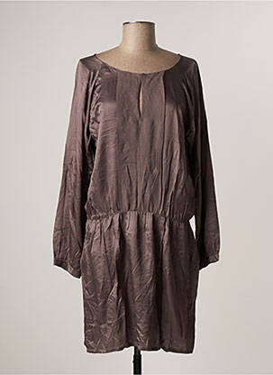 Rochie midi mâneci lungi mâneci lungi gri HARTFORD femeie