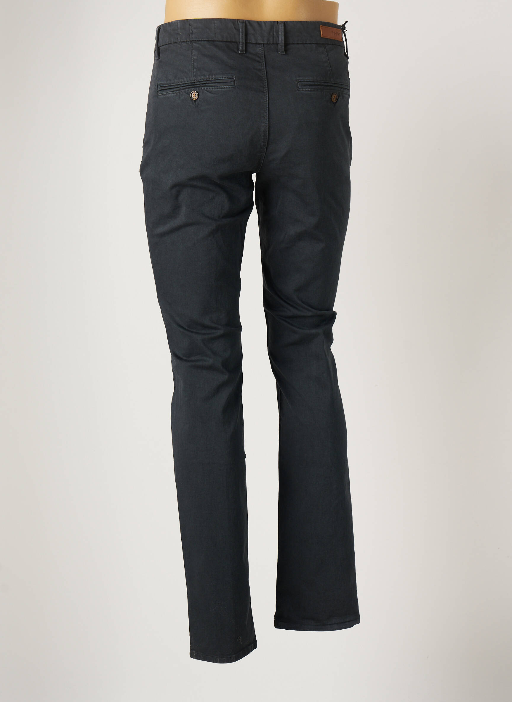 Pantalon chino țesătură poplin mărime normală gri HAPPY bărbat
