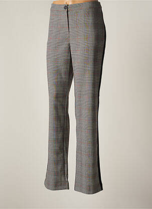 Pantalon drept țesătură poplin mărime normală gri FELINO femme