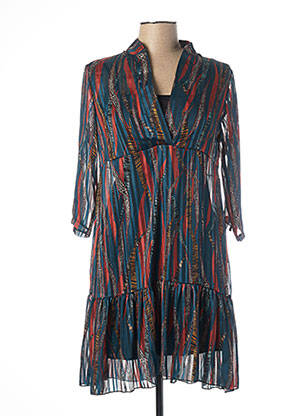 Rochie scurtă croială fluidă mâneci 3/4 albastru MADO'S SISTER femeie