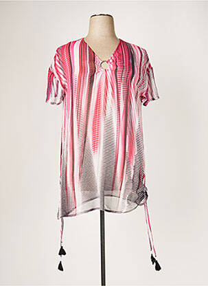 Tunică mâneci scurte roz MIRADONNA femeie