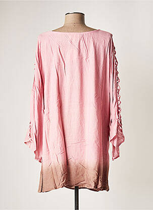 Tunică mâneci lungi guler rotund roz PINK P femeie