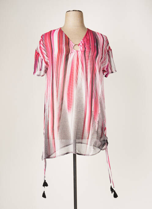 Tunică mâneci scurte roz MIRADONNA femeie