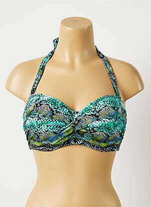 Sutien de costum de baie bretele elastice detașabile sutien balconet cu decolteu înalt verde FANTASIE femeie