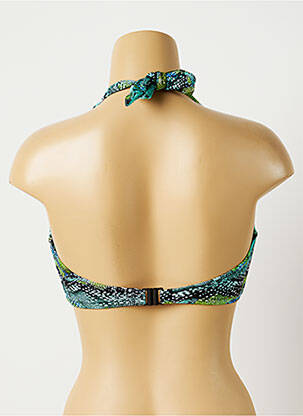 Sutien de costum de baie bretele elastice detașabile sutien balconet cu decolteu înalt verde FANTASIE femeie
