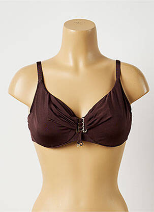 Sutien de costum de baie elasticitate sutien cupe întregi cu decolteu înalt maro CHANTELLE femeie