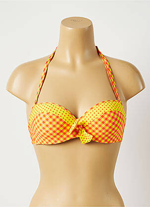 Sutien de costum de baie elasticitate top sutien modelat galben ANTIGEL femeie