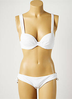 Costum de baie din două piese elasticitate top sutien push-up alb CYELL femeie
