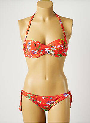 Costum de baie din două piese elasticitate top sutien modelat portocalie TESSY femeie