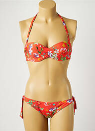 Costum de baie din două piese elasticitate top sutien modelat portocaliu TESSY femme