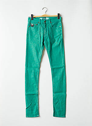 Pantalon slim broderie cu nituri mărime normală verde APRIL 77 femeie