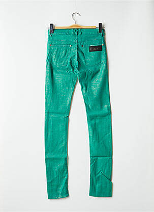 Pantalon slim broderie cu nituri mărime normală verde APRIL 77 femeie