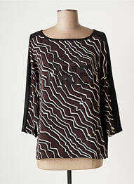 Tricou serigrafie cu strasuri mâneci scurte maro BETTY BARCLAY femeie