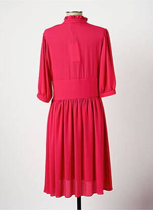 Rochie midi mâneci 3/4 mâneci 3/4 roz TWISTER femeie