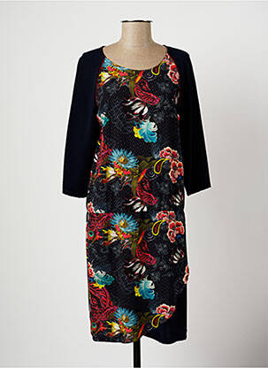 Rochie midi imprimeu floral mâneci 3/4 negru GARELLA femeie