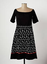 Rochie midi imprimeu fantezie mâneci scurte negru MICHAELA LOUISA femme