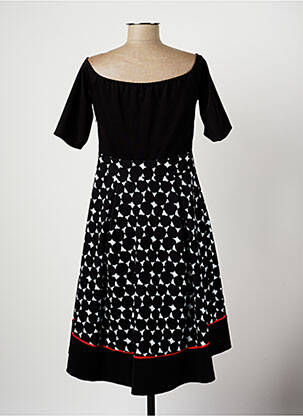 Rochie midi imprimeu fantezie mâneci scurte negru MICHAELA LOUISA femeie
