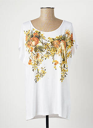 Tricou croială dreaptă mâneci scurte alb ELEONORA AMADEI femeie