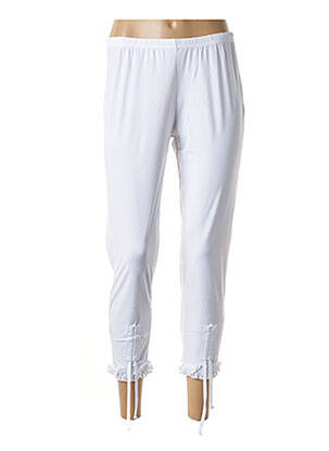 Pantalon trei sferturi talie elastică alb G!OZE femeie