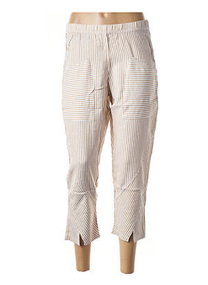 Pantalon trei sferturi croială dreaptă bej G!OZE femeie