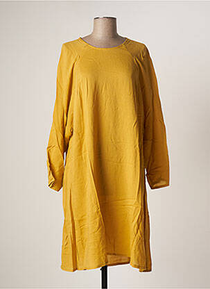 Rochie midi mâneci 3/4 mâneci 3/4 galben AMERICAN VINTAGE femeie