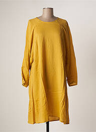 Rochie midi mâneci 3/4 mâneci 3/4 galben AMERICAN VINTAGE femeie