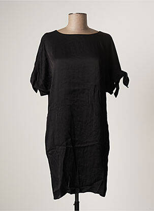 Rochie scurtă croială fluidă mâneci scurte negru MINIMUM femeie