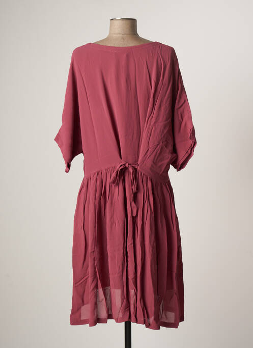 Rochie midi croială evazată mâneci scurte roz AMERICAN VINTAGE femme