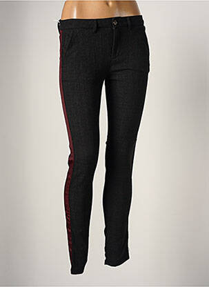 Pantalon chino broderie galoni laterali talie joasă maro REIKO femeie
