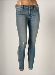 Pantalon 7/8 elasticitate talie joasă albastru REIKO femeie