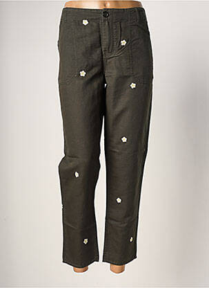 Pantalon 7/8 țesătură poplin mărime normală verde FIVE femeie