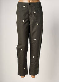 Pantalon 7/8 țesătură poplin mărime normală verde FIVE femeie