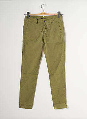 Pantalon chino țesătură poplin mărime normală verde TRUE NYC femeie