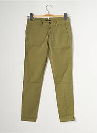 Pantalon chino țesătură poplin mărime normală verde TRUE NYC femme